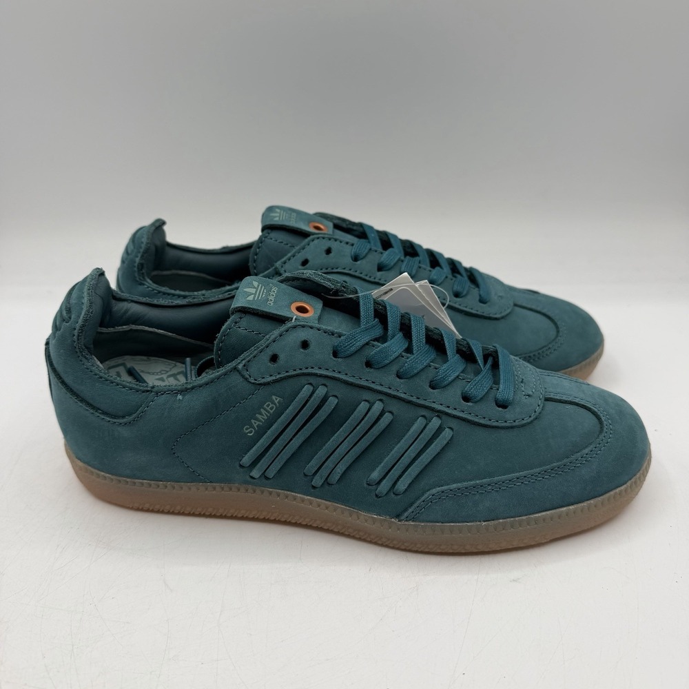 Adidas Samba Shoes Womens Size 10 Green Vapour Leather Casual Sneakers BY2832 - Picture 2 of 15